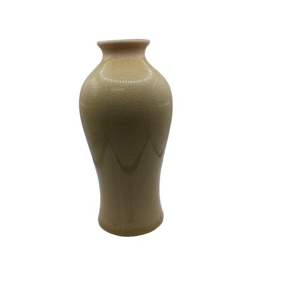 Beige Pottery Vase Rustic Art Deco Distressed 6" Vintage Decor 🌾 - Picture 11 of 14